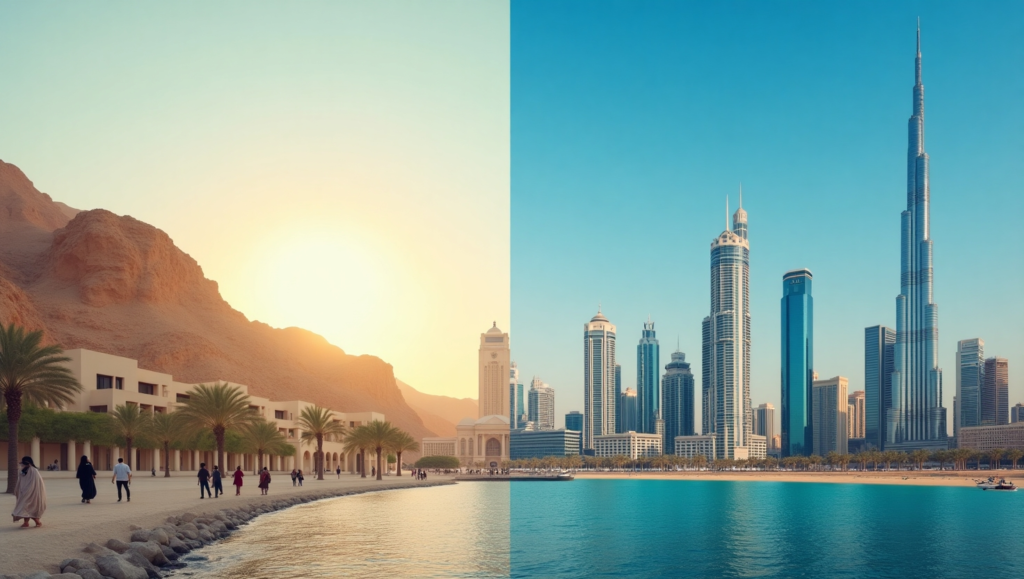 تصویری از ترکیب محیط دبی و عمان - دبی را انتخاب کنیم یا عمان؟ بررسی 9 فاکتور کلیدی